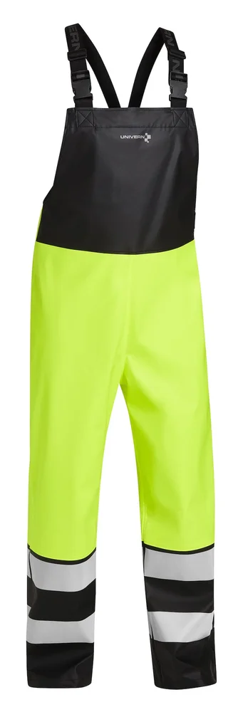 UNIVERN REGNBUKSE VESTNES 97255 FR BIB PU KL.2 GUL/SVART v:5652808