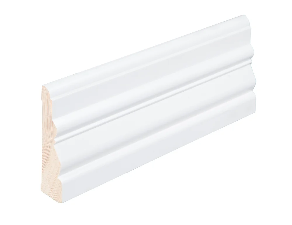 Gulvlist furu profilert RF03 hvit bomull S0502-Y 21x95x4400 mm v:3037250