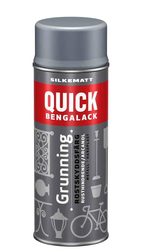 Quick Bengalack grunning spray grå 400 ml – rusthindrende spraygrunning v:9057813 Quick Bengalack grunning spray grå 400 ml – rusthindrende spraygrunning v:9057813