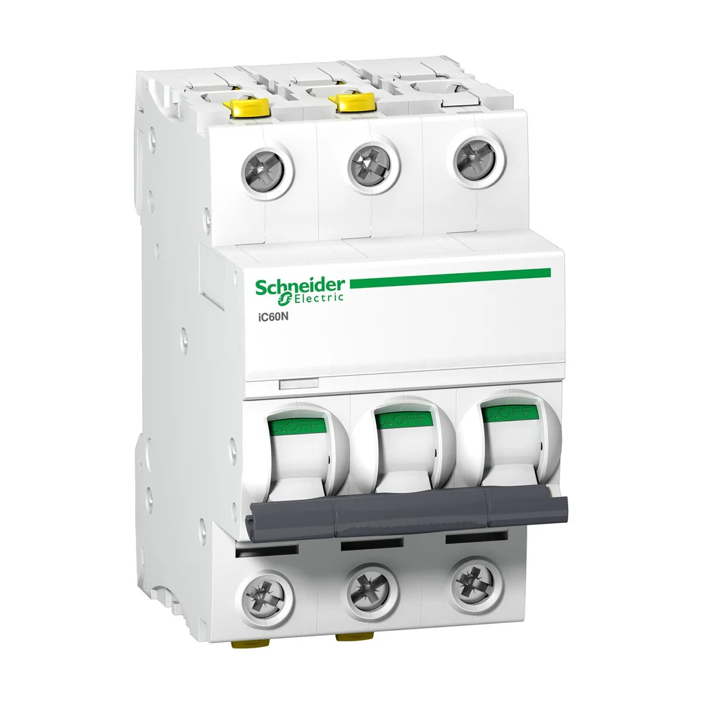 Schneider Electric Minibryter (MCB), Acti9 iC60H, 3 P, 10 A, C-kurve, bryteevne 10 kA ved 415 V AC, 15 kA i henhold til EN60947-2 v:7985192