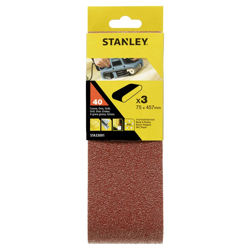 Stanley STA33091 slipebånd 3-pk v:2993052