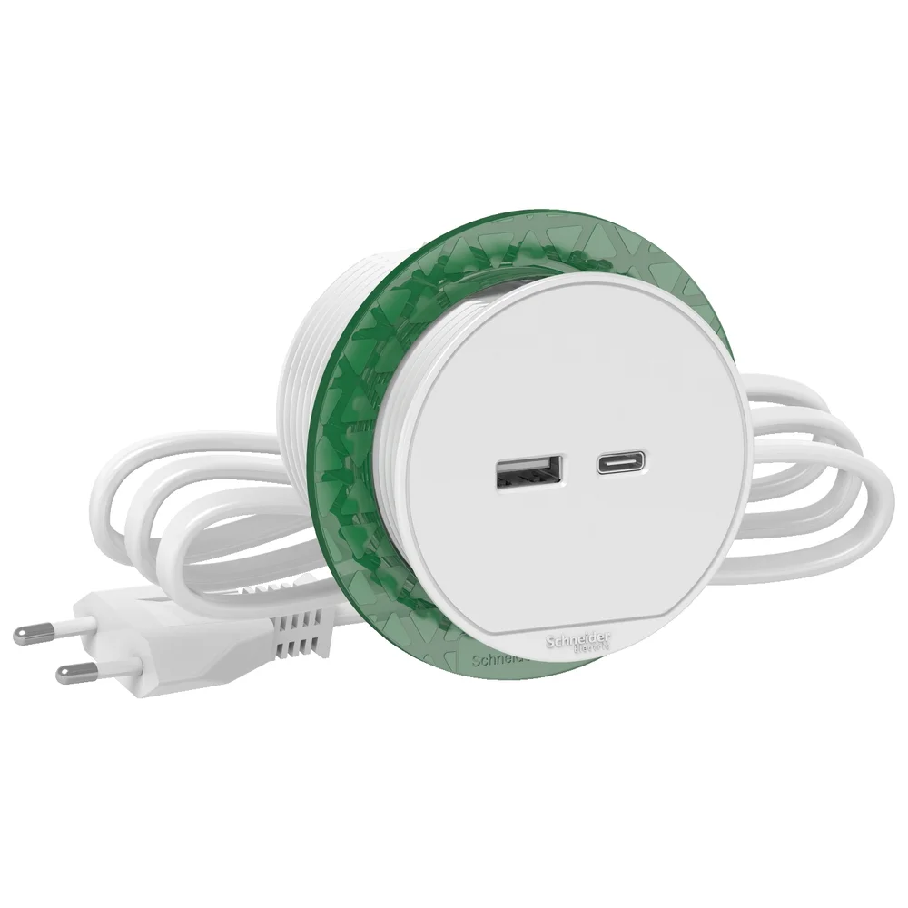 SCHNEIDER BORDENHET XS USB-A-C HVIT v:3229479 SCHNEIDER BORDENHET XS USB-A-C HVIT v:3229479