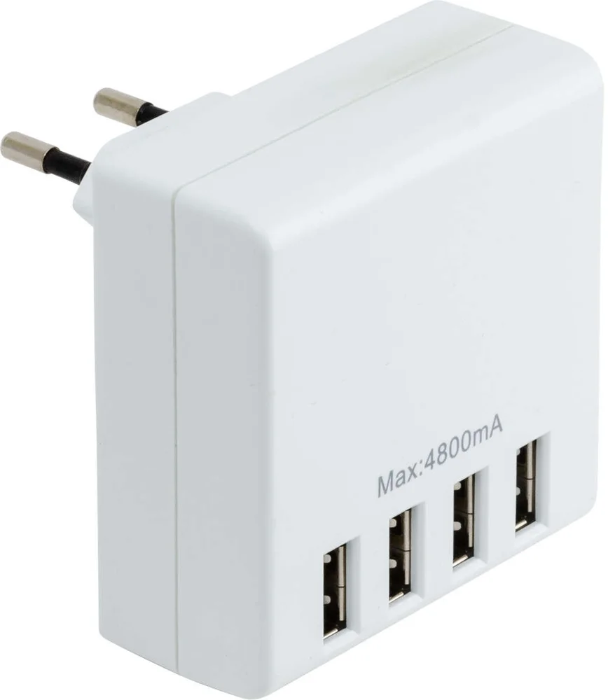 Geila dobbelstøpsel med 4 stykk USB-lader v:3229630