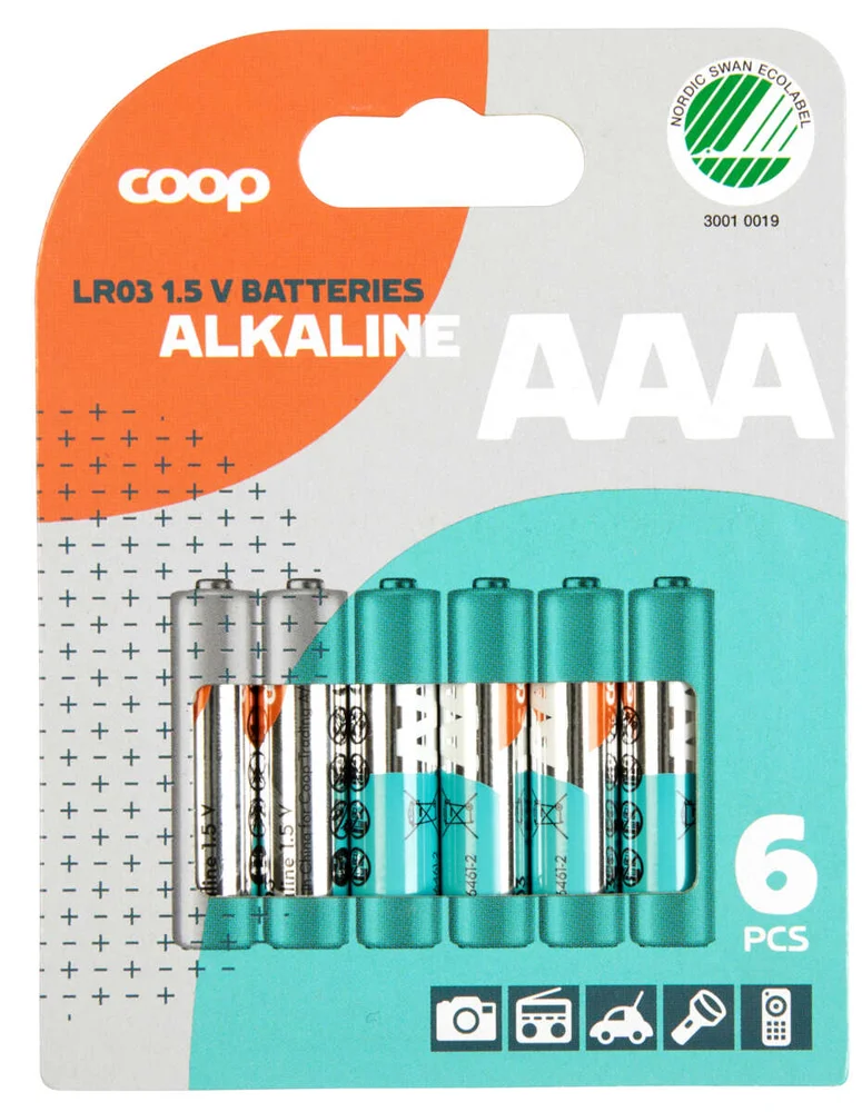 Coop AAA-batterier 6pk v:6190344