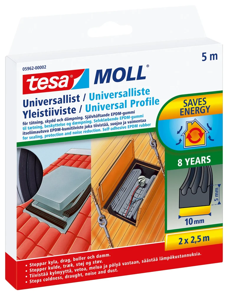 TESA TETNINGSLIST U 5962 10X5MMX5M v:9029234
