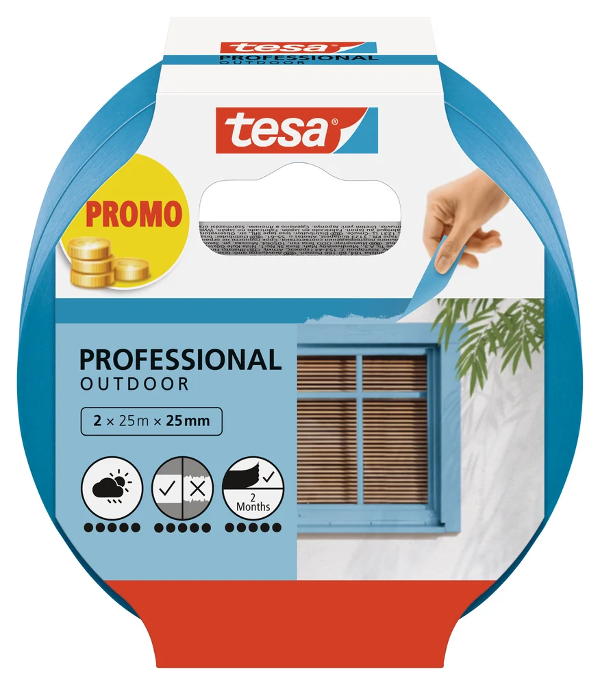 Maskeringstape Professional outdoor 25mx25mm Blå 2 pk. – Tesa v:3837092 Maskeringstape Professional outdoor 25mx25mm Blå 2 pk. – Tesa v:3837092