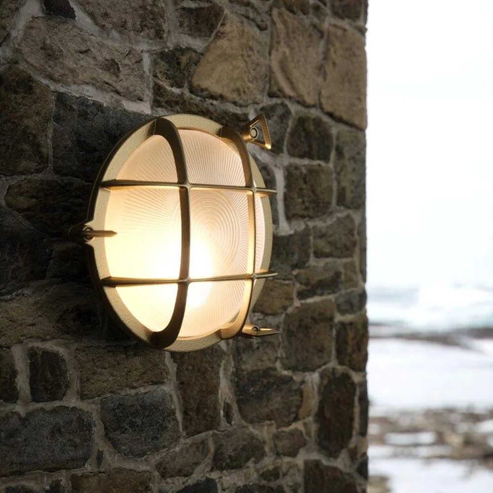 NORDLUX POLPERRO VEGGLAMPE IP64 E27 MESSING v:4106276
