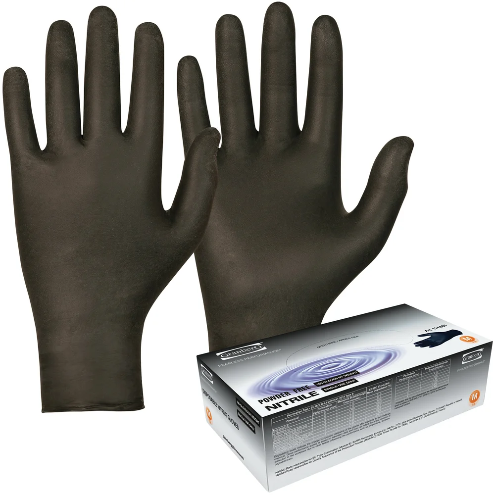 HANSKE ENGANG NITRIL XL SORT KAT 3 v:2880588 HANSKE ENGANG NITRIL XL SORT KAT 3 v:2880588