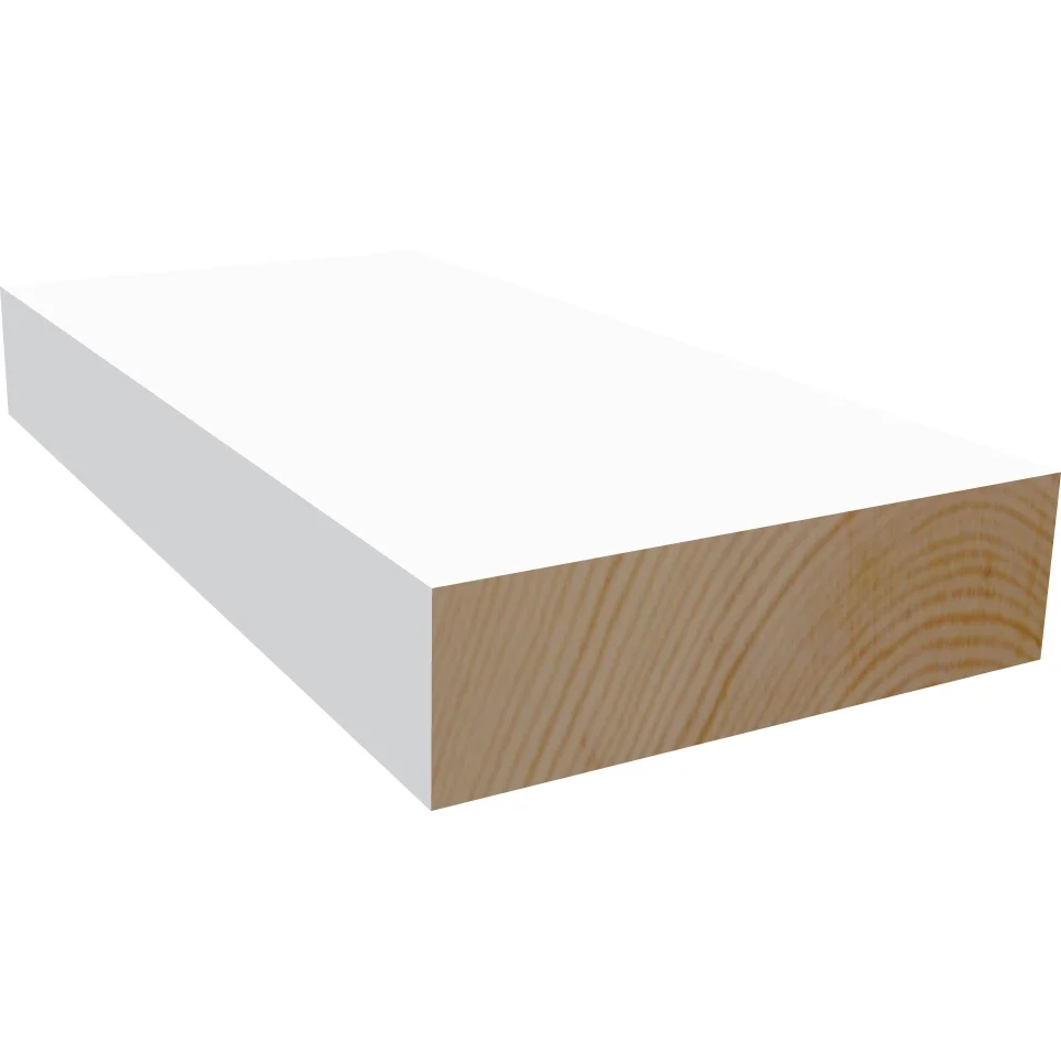 Glattkantlist furu hvit bomull S0502-Y 15x120x4400 mm v:8935336
