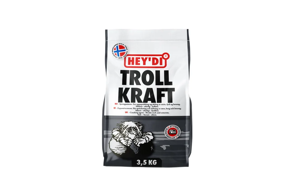 Hey’di Trollkraft 3,5 kg sprengsement | kontrollert oppsprekking v:5362676 Hey’di Trollkraft 3,5 kg sprengsement | kontrollert oppsprekking v:5362676