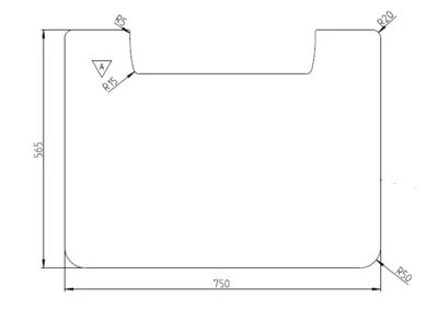 Gulvplate herdet glass 750×565 – Jøtul v:2242366