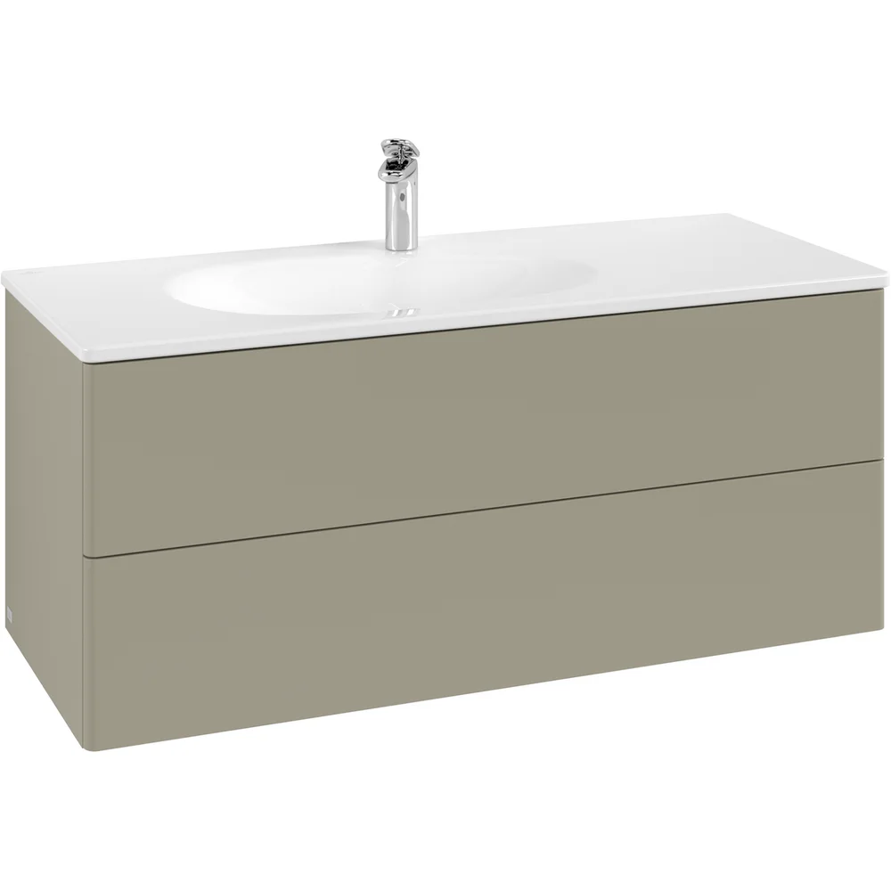 V&B ANTAO SERVANTSKAP 2 SKUFFER GLATT 1188X504X493 VENSTRE M/LYS STENGRÅ v:3614626