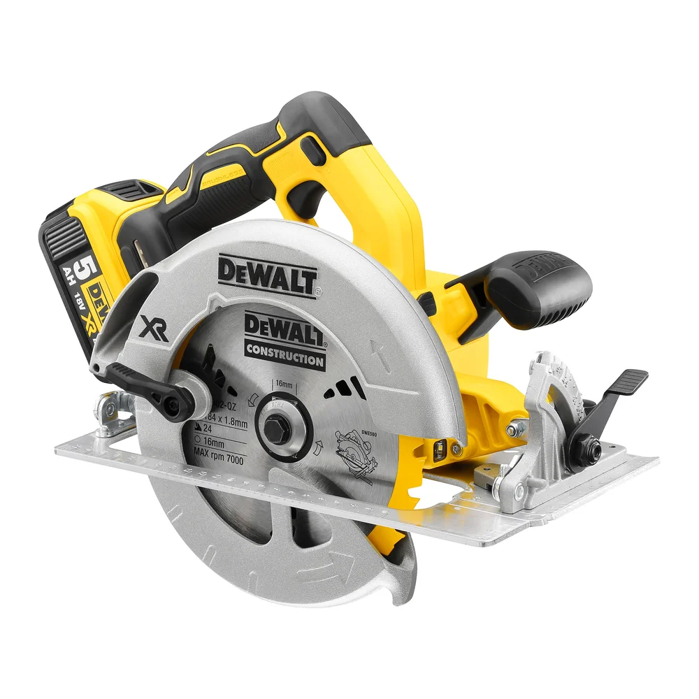 Dewalt Sirkelsag DCS570P2 18V XR, inkl 2 stk 5,0 Ah-batterier, 184 mm v:1292168