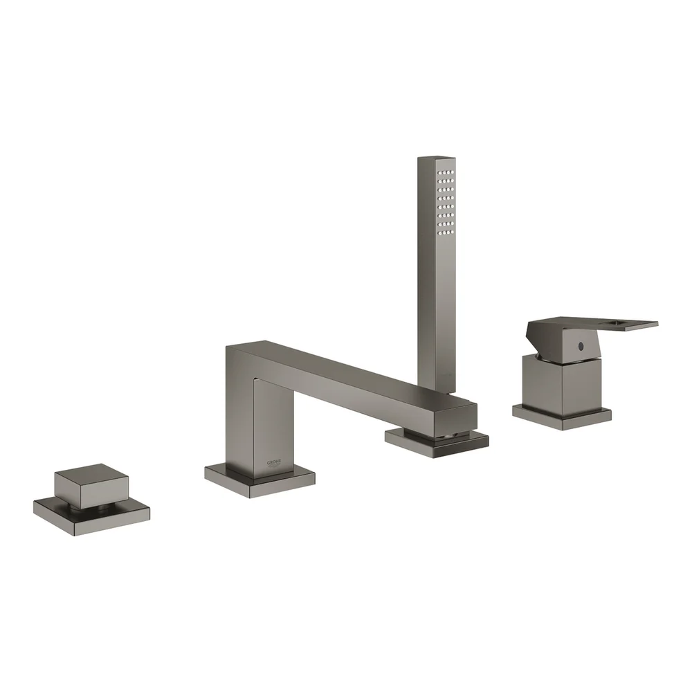 GROHE EUROCUBE 4-HULLS BADEKARBATTERI BØRSTET HARD GRAFITT v:5307444 GROHE EUROCUBE 4-HULLS BADEKARBATTERI BØRSTET HARD GRAFITT v:5307444