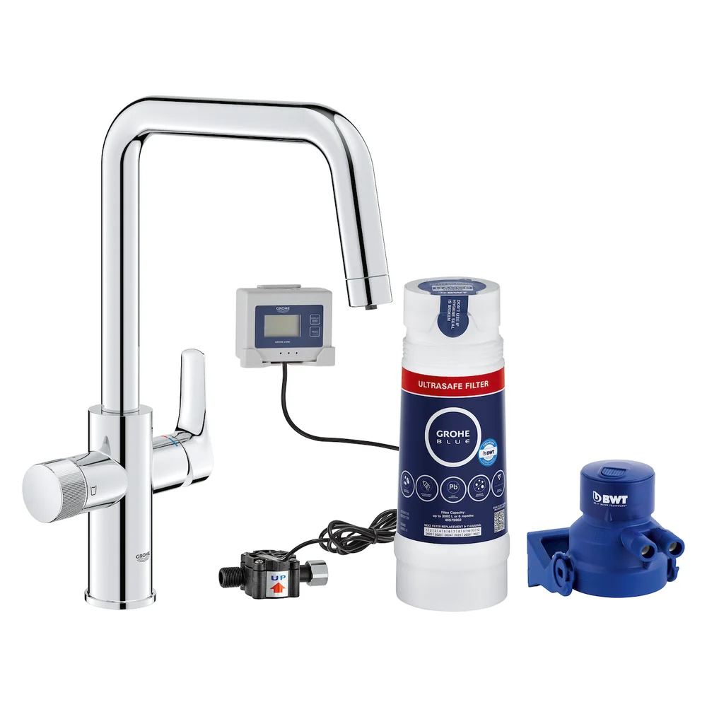 GROHE BLUE PURE START KJØKKENKRAN M/ULTRASAFE VANNFILTER KROM v:6843624