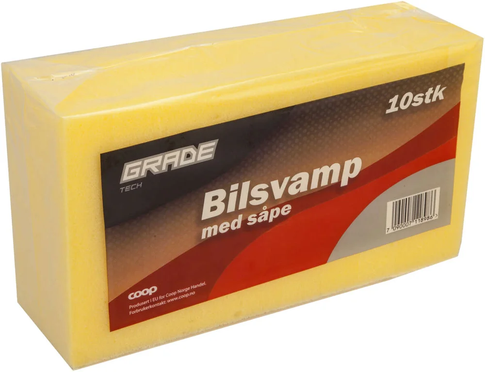 Grade bilsvamp med såpe 10-pk v:4583757 Grade bilsvamp med såpe 10-pk v:4583757