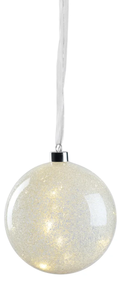 Glasskule m/snø 20LED Ø12 cm v:8852309
