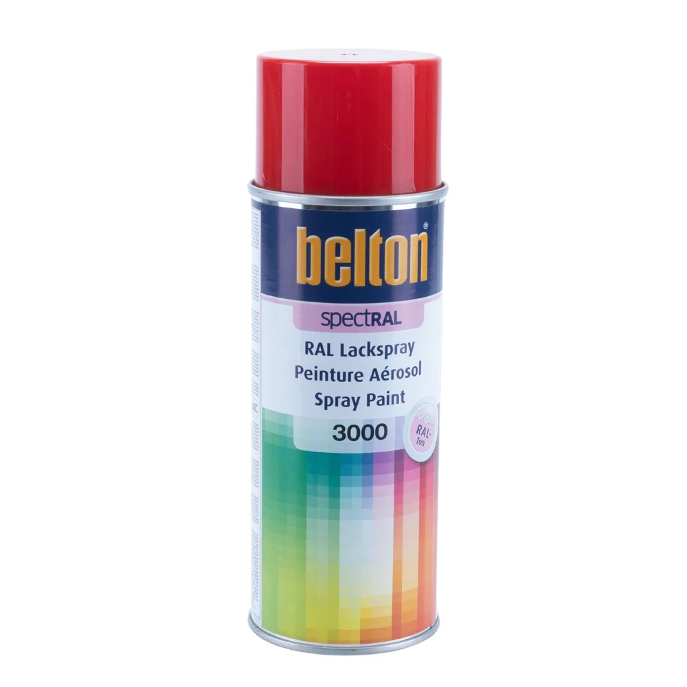 Belton Spraymaling, Ildrød RAL 3000, 400 ml v:7924477 Belton Spraymaling, Ildrød RAL 3000, 400 ml v:7924477