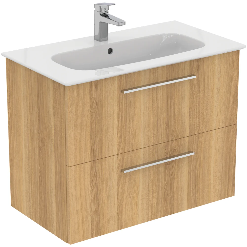 IDEAL STANDARD I.LIFE A BADEROMSMØBEL 840X460 NATURAL OAK M/KROM HÅNDTAK v:7823338