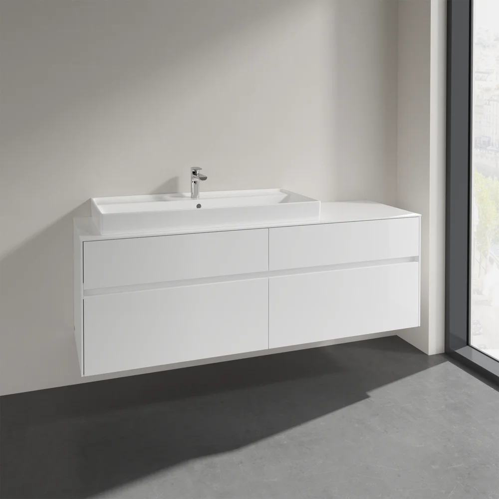 V&B COLLARO SERVANTSKAP 160 FOR SERVANT VENSTRE 100 CM M/4 SKUFFER HVIT HØYGLANS v:2524647
