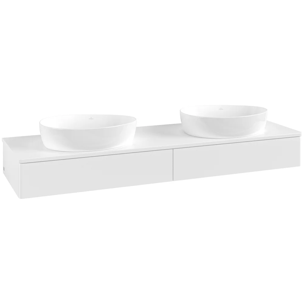 V&B ANTAO SERVANTSKAP 2 SKUFFER GLATT 1600X190X500 FOR 2 SERV. U/KRANHULL MATT HVIT v:5438195