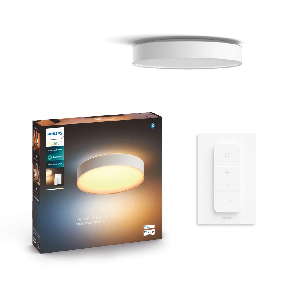 Philips Hue Taklampe Devere HUE, rund, 38 cm, 19W, hvit v:2363074