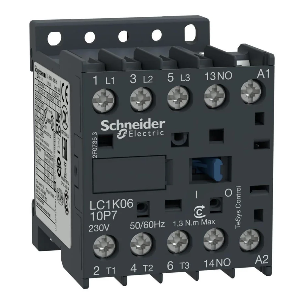 Schneider Electric Minikontaktor, TeSys K, 3 polig, AC3 9A 4kW, 220/230VAC v:8947214