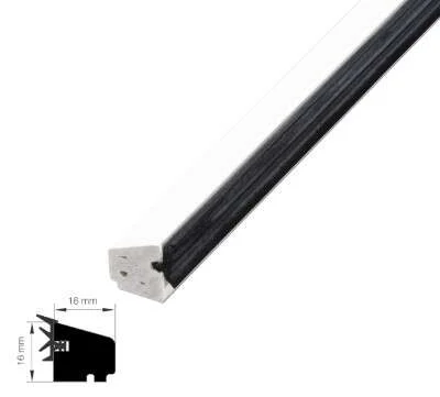 Glasslist 15,5x17x2500 PVC hvit v:7226500