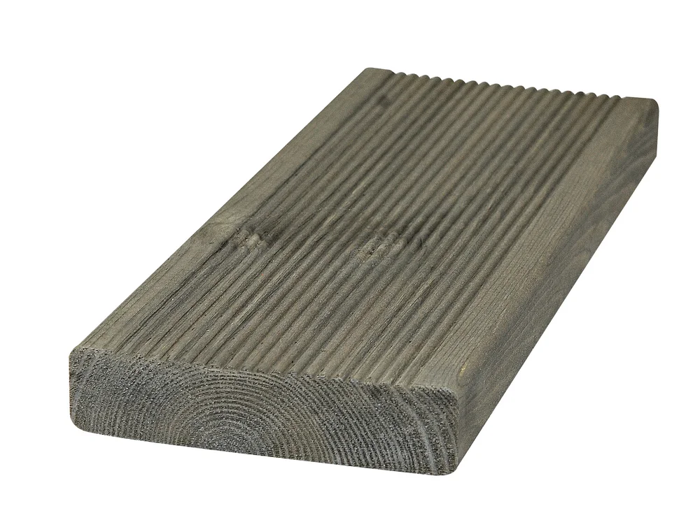Terrassebord Rillet Duo 28x145 Furu Royalimpregnert Fjellgrå - Alvdal Royal v:3620852