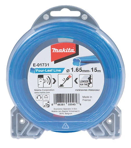 Makita firkløver trimmertråd 15 m x 1,65 mm E-01731 v:6820336 Makita firkløver trimmertråd 15 m x 1,65 mm E-01731 v:6820336