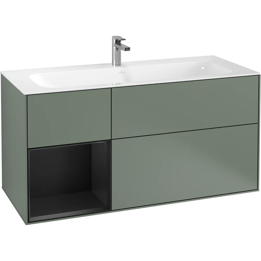 V&B FINION SERVANTSKAP 120 OLIVEN MATT LAKK M/LYS, VENSTRESTILT SVART MATT HYLLE v:7212968