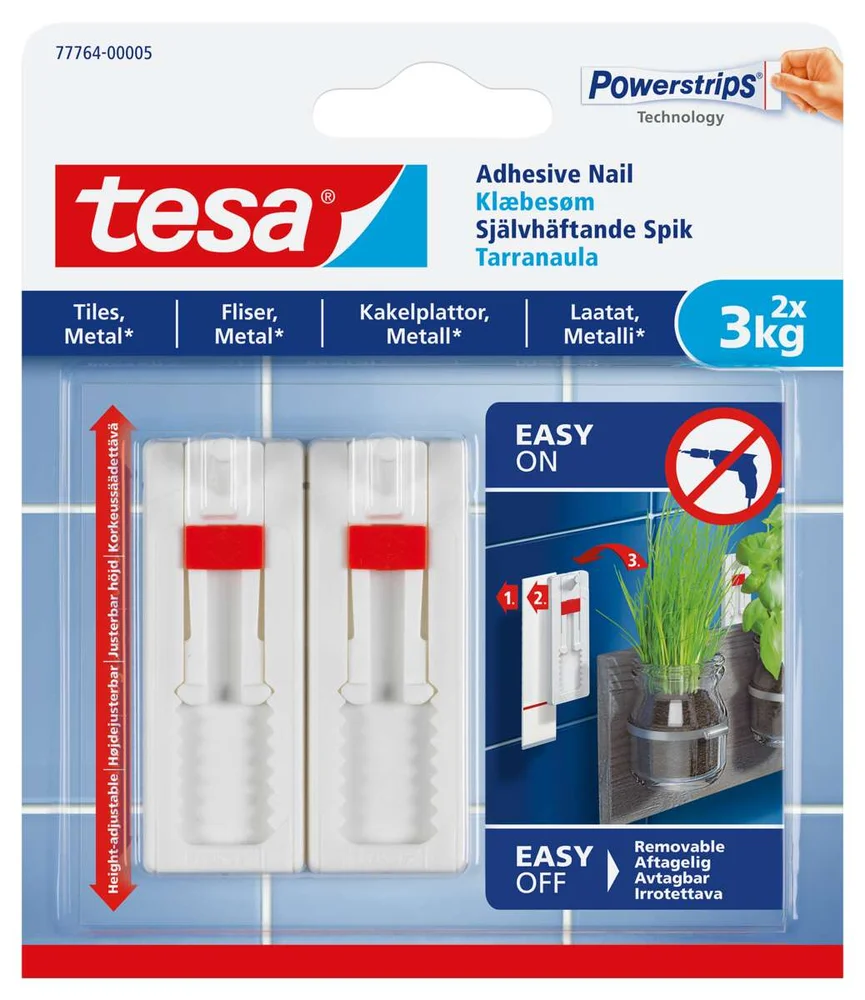 tesa® Powerstrips fliser og metall 3 kg limspiker 2-pk v:1633353 tesa® Powerstrips fliser og metall 3 kg limspiker 2-pk v:1633353