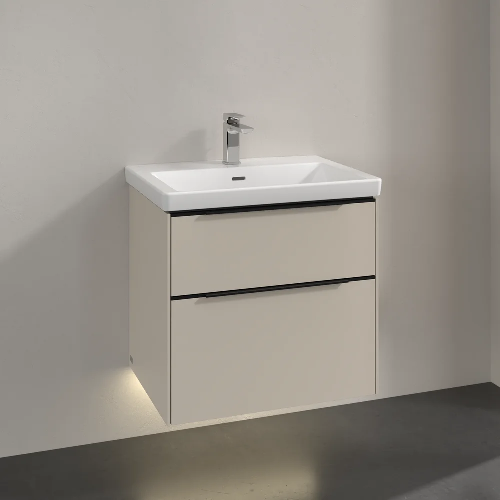 V&B SUBWAY 3.0 SERVANTSKAP 62X57 CASHMERE GREY M/LYS HÅNDTAK I VOLCANO BLACK v:3813991