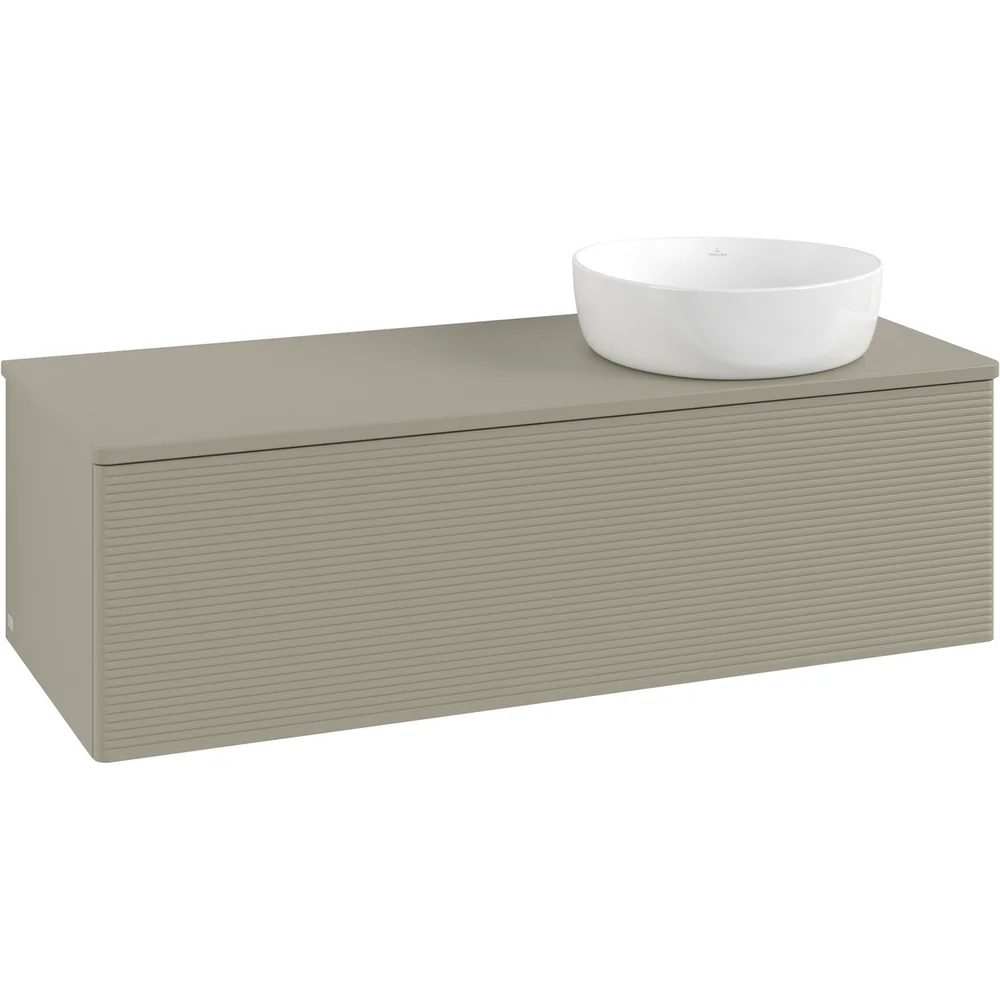V&B ANTAO SERVANTSKAP 1 SKUFF RILLET 1200X360X500 HØYRE U/KRANHULL M/LYS STENGRÅ v:6782752