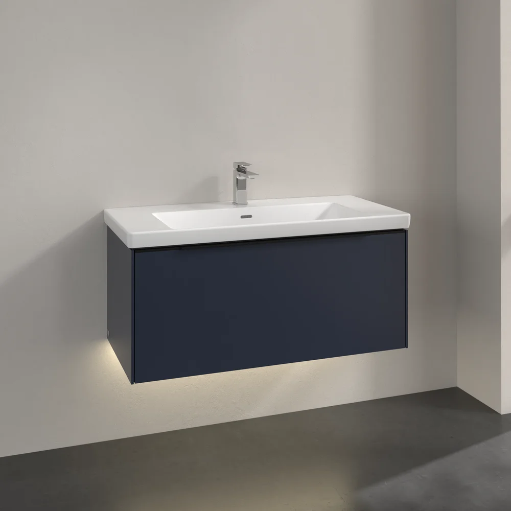 V&B SUBWAY 3.0 SERVANTSKAP 97X42 MARINE BLUE M/LYS HÅNDTAK I VOLCANO BLACK v:7796553