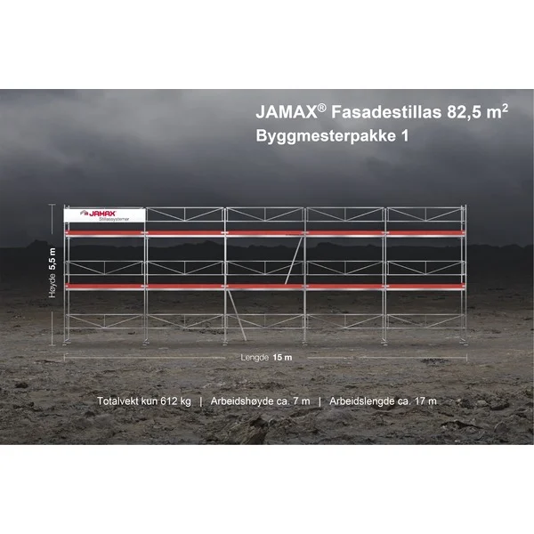 Stillas fasade 82,5 m2 byggmesterpakke 1 v:5488588