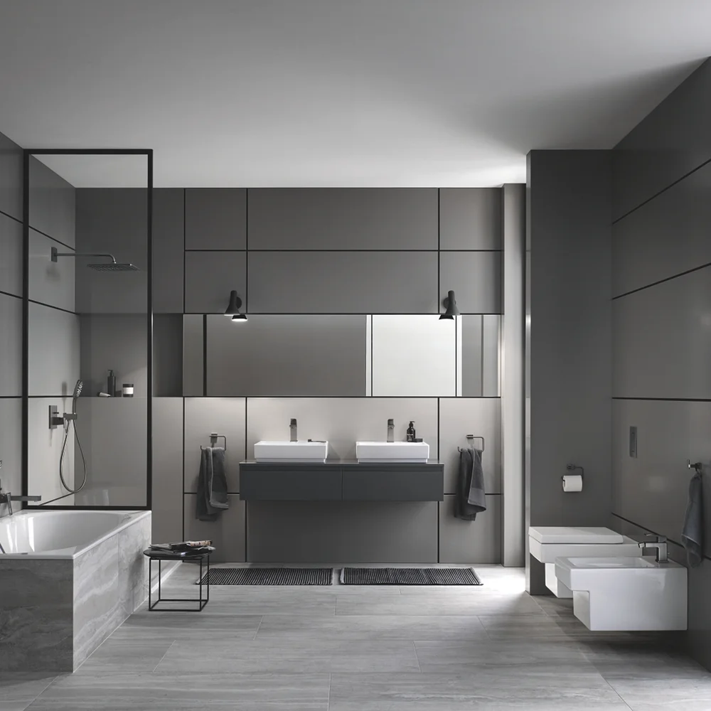 GROHE EUROCUBE BADEKARBATTERI FOR INNBYGGING BØRSTET HARD GRAFITT v:4136006 GROHE EUROCUBE BADEKARBATTERI FOR INNBYGGING BØRSTET HARD GRAFITT v:4136006