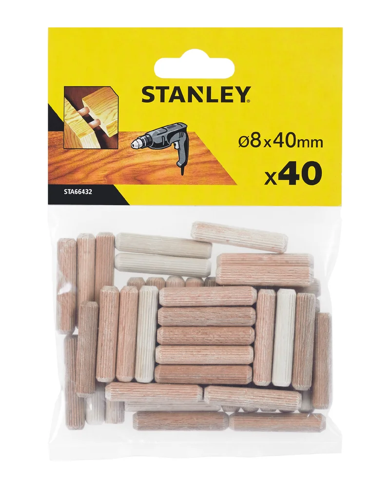 Stanley treplugger runde 8×40 mm pakke a 40 stk v:5881659