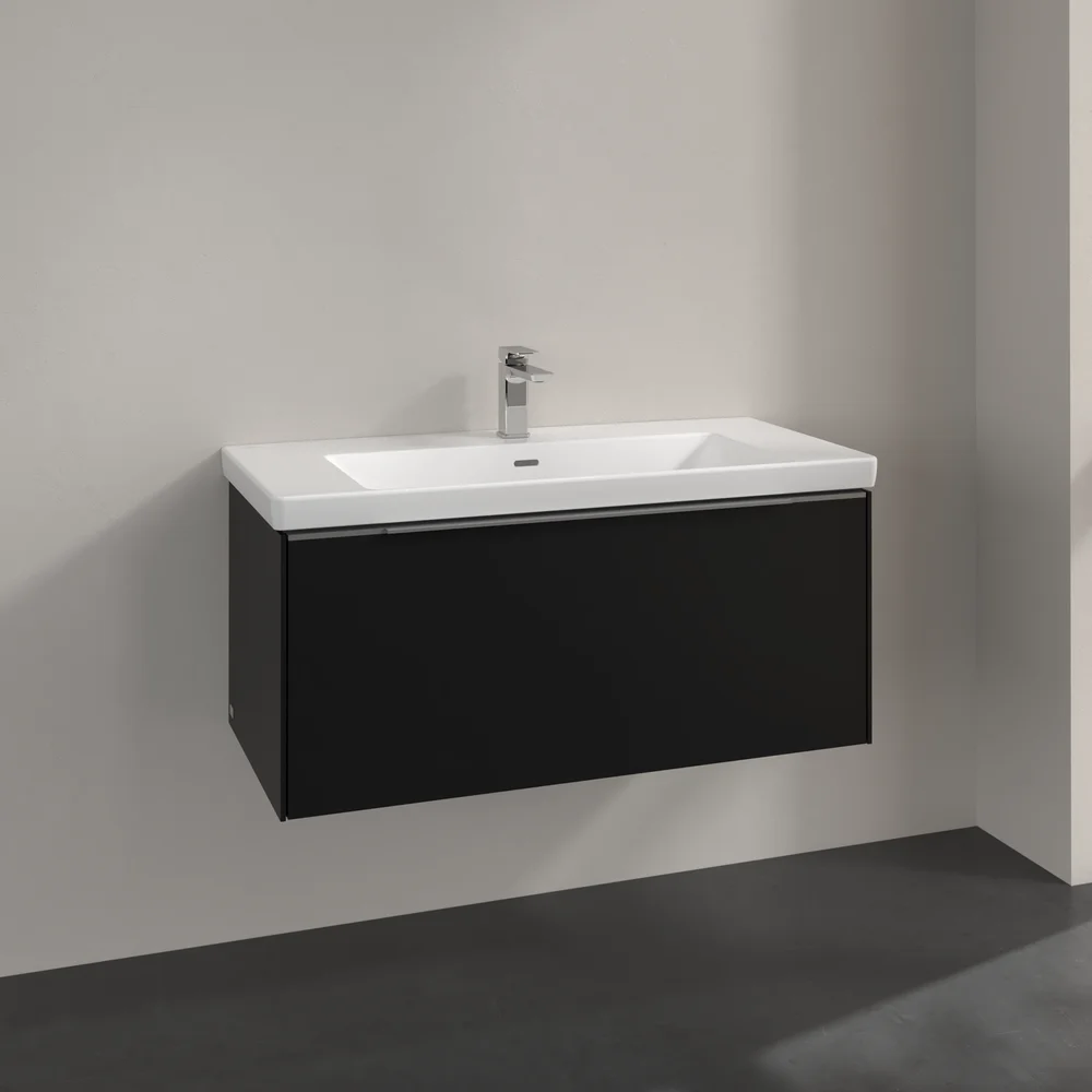 V&B SUBWAY 3.0 SERVANTSKAP 97X42 VOLCANO BLACK HÅNDTAK I KROM v:1697835