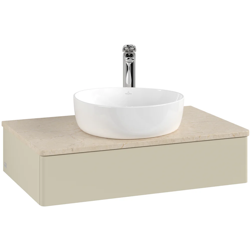 V&B ANTAO SERVANTSKAP 1 SKUFF GLATT 800X190X500 M/KRANHULL SILKEGRÅ/CRÉME v:4979849
