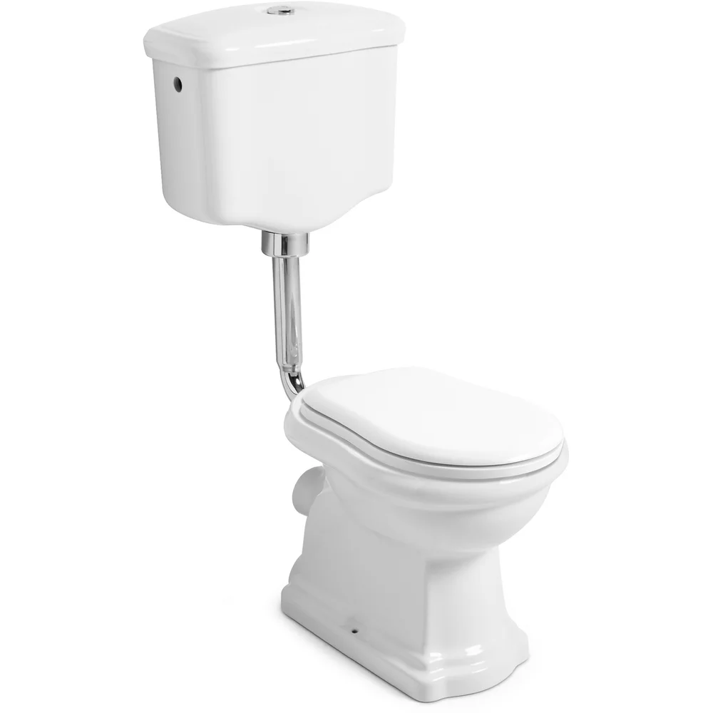 LAVABO RETRO LOW TOALETT M/P-LÅS HVIT M/KROM RØR v:6128544 LAVABO RETRO LOW TOALETT M/P-LÅS HVIT M/KROM RØR v:6128544