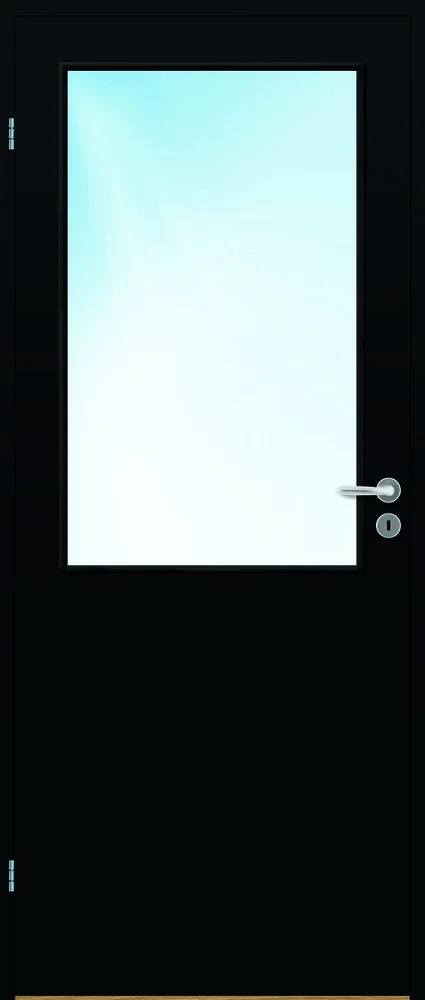 Dørblad innerdør 90×210 Sletten Kompakt halvglass svart v:1292634 Dørblad innerdør 90×210 Sletten Kompakt halvglass svart v:1292634