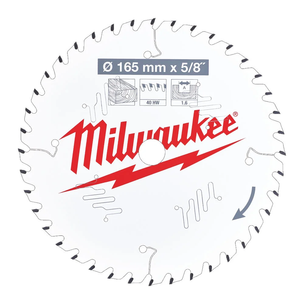 Milwaukee sirkelsagblad W165X15.87X1.6X40 v:8972542