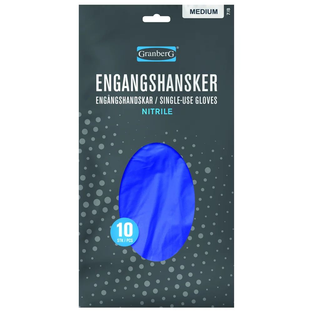 Engangshanske Nitril str M pakke a 10 stk v:4189757