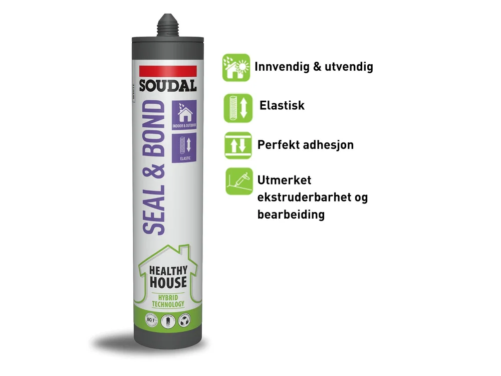 Lim/fug Healthy House Seal&Bond Betonggrå 290ml v:2762285