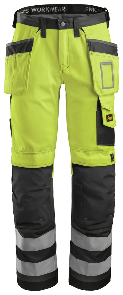 Arbeidsbukse high-vis 3233 gul/sort str 184 v:3197432