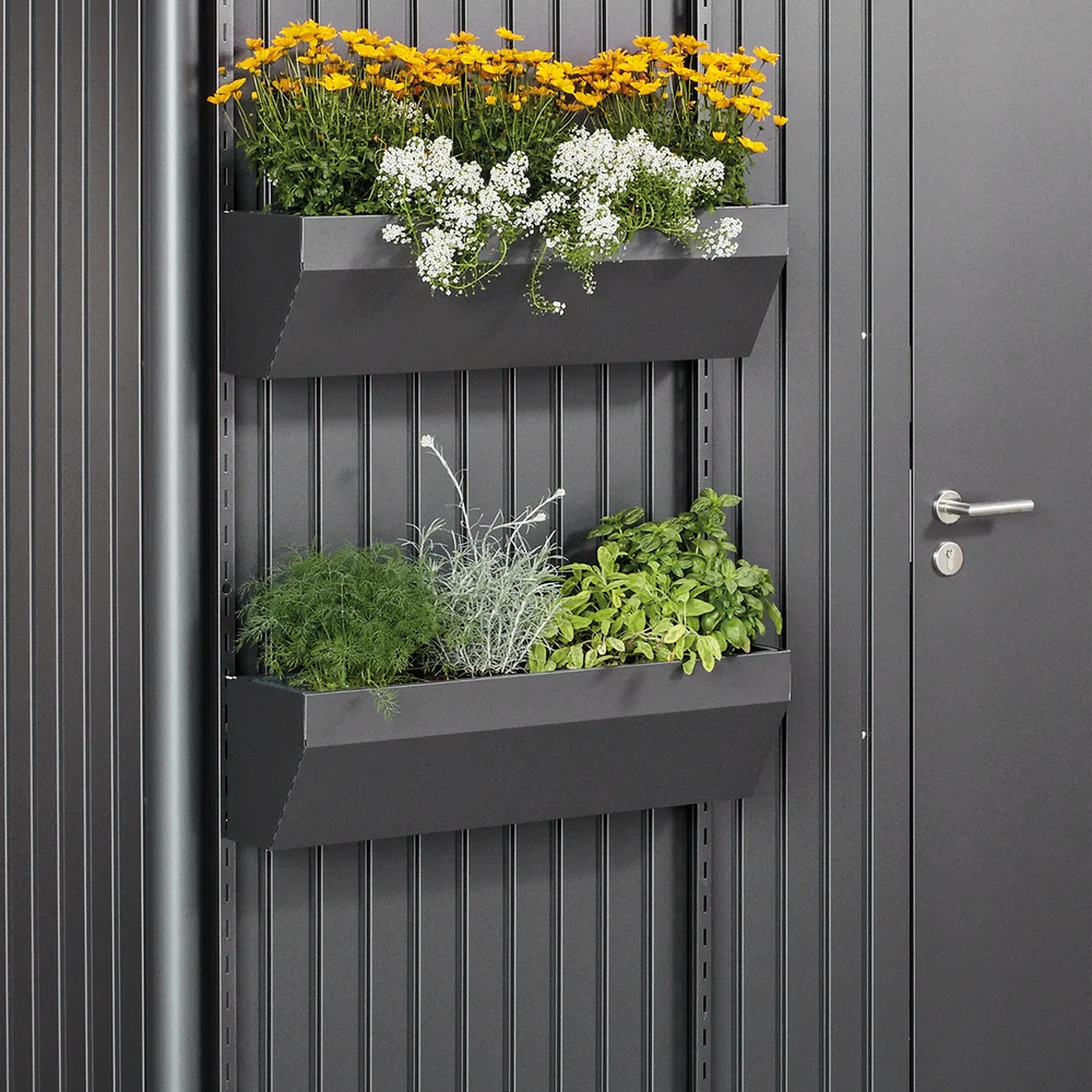 BIOHORT FLORABOARD FOR REDSKAPSBOD AVANTGARDE HIGHLINE, PANORAMA, MØRK GRÅ METALLIC v:5493418
