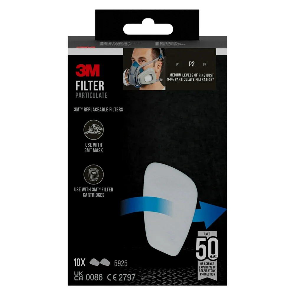 Partikkelfilter 5925pro10 p2r til 6000- og 6500-serien 10-par v:4682309 Partikkelfilter 5925pro10 p2r til 6000- og 6500-serien 10-par v:4682309