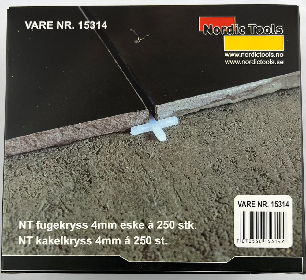 Fugekryss 4mm eske 250 stk v:3679980 Fugekryss 4mm eske 250 stk v:3679980