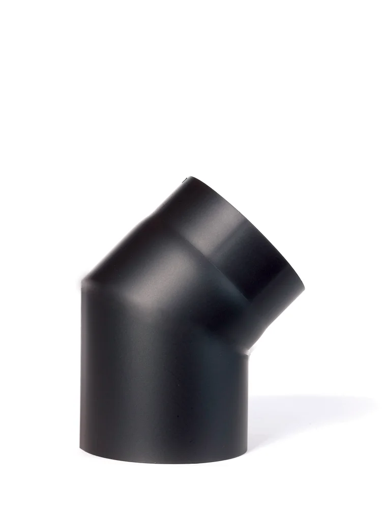 RØKRØR KNE Ø150X45° KORT SORT 2,0MM v:2324730